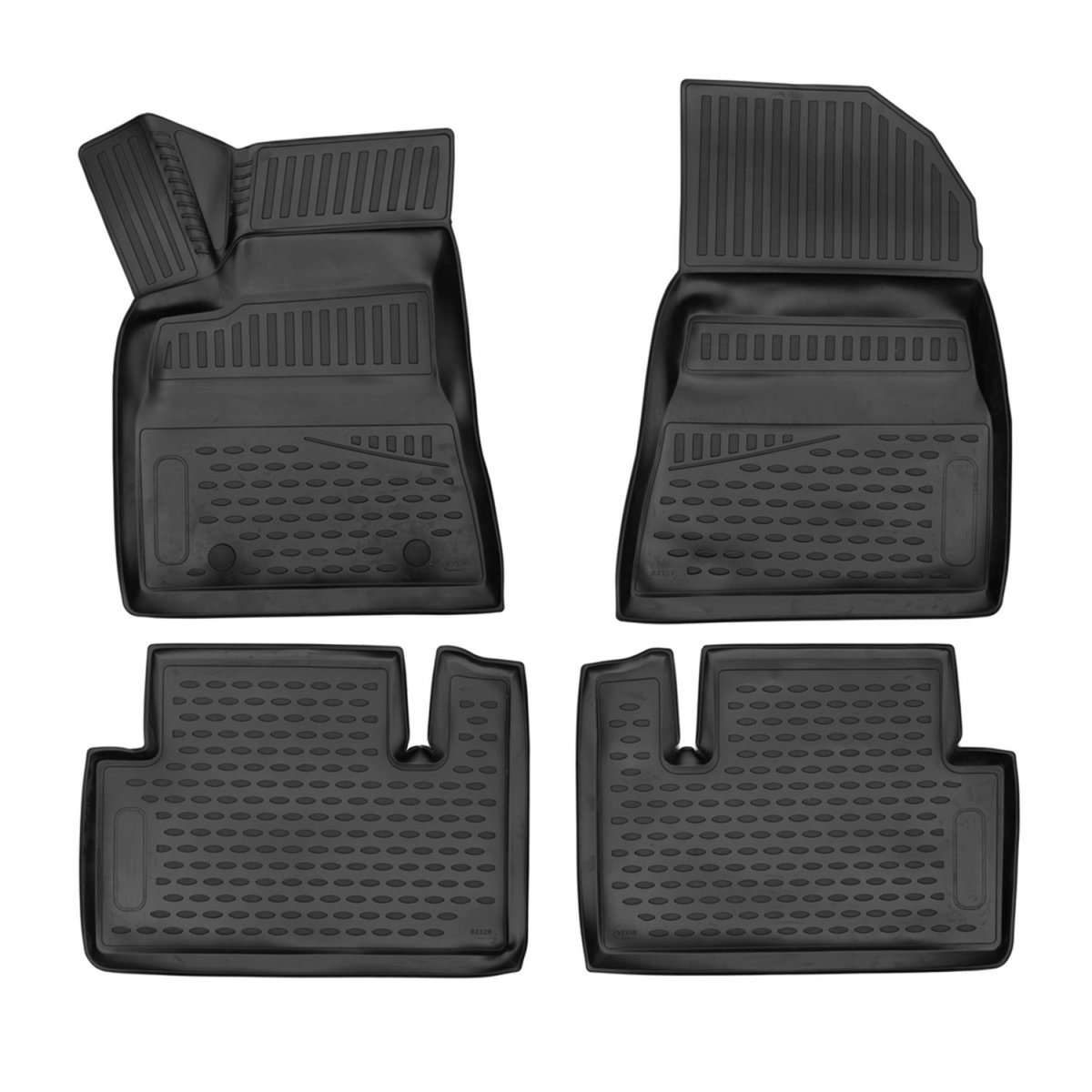 Tesla Model 3 Floor Mats - Omac - Rubber TPE - Black - '17-'25 Tesla Model 3 Floor Mats - Omac - Rubber TPE - Black - '17-'25